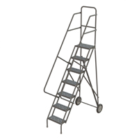 Steel Rolling Ladder, 7 Steps, 16" Step Width, 70" Platform Height, Steel Distribution Élite MP