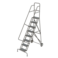 Steel Rolling Ladder, 8 Steps, 16" Step Width, 80" Platform Height, Steel Distribution Élite MP