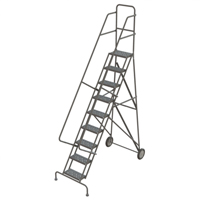 Steel Rolling Ladder, 9 Steps, 16" Step Width, 90" Platform Height, Steel Distribution Élite MP