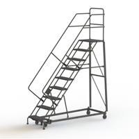 Heavy Duty Safety Slope Ladder, 9 Steps, Perforated, 50° Incline, 90" High Distribution Élite MP