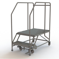Mobile Work Platform, Steel, 2 Steps, 20" H, 35" D, 24" Step, Serrated Distribution Élite MP