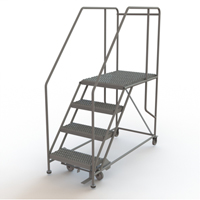 Mobile Work Platform, Steel, 4 Steps, 40" H, 35" D, 24" Step, Serrated Distribution Élite MP