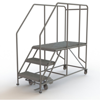 Mobile Work Platform, Steel, 3 Steps, 30" H, 47" D, 24" Step, Serrated Distribution Élite MP