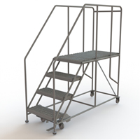 Mobile Work Platform, Steel, 4 Steps, 40" H, 47" D, 24" Step, Serrated Distribution Élite MP
