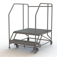 Mobile Work Platform, Steel, 2 Steps, 20" H, 36" D, 36" Step, Serrated Distribution Élite MP