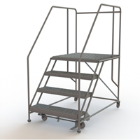 Mobile Work Platform, Steel, 4 Steps, 40" H, 36" D, 36" Step, Serrated Distribution Élite MP
