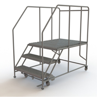 Mobile Work Platform, Steel, 3 Steps, 30" H, 48" D, 36" Step, Serrated Distribution Élite MP