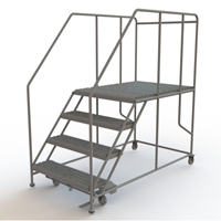 Mobile Work Platform, Steel, 4 Steps, 40" H, 48" D, 36" Step, Serrated Distribution Élite MP