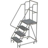 Escabeaux roulants &agrave; dessus profond, 4 marches, Largeur de la marche 16", Hauteur de la plateforme 40", Acier Distribution Élite MP