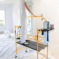 nsemble d'&eacute;chafaudage &agrave; montant de s&eacute;curit&eacute; & tablette pour outils de 4' Jobsite Series, Cadre Acier, 49-1/2" p x 57-3/4" h Distribution Élite MP