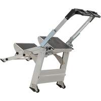 &eacute;chelle escabeau avec roues pivotantes, 2 marches, 23" x 21" x Hauteur 34,50" Distribution Élite MP