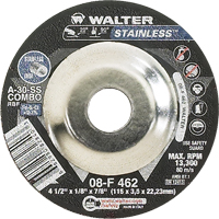 Depressed Centre Grinding Wheels - Stainless Type 27, 4-1/2" x 1/8", 7/8" Arbor, Type 27 Distribution Élite MP