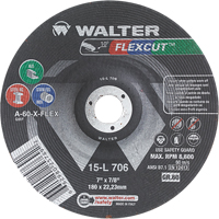 Flexcut Depressed Centre Grinding Wheels, 7", 60 Grit, Aluminum Oxide, 7/8", 8600 RPM, Type 29 Distribution Élite MP