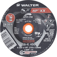 Double-X Depressed Centre Grinding Wheel, 4-1/2" x 1/4", 5/8"-11 Arbor, Type 27S Distribution Élite MP