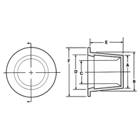 Bouchon en plastique, 1/2" dia. Distribution Élite MP
