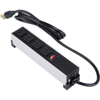 Barre d'alimentation en aluminium bross&eacute; pour l'int&eacute;rieur, 4 Prise(s), 6' Distribution Élite MP