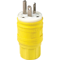 Wetguard Watertight Straight Blade Plug, Plastic, 20 A, 250 V Distribution Élite MP