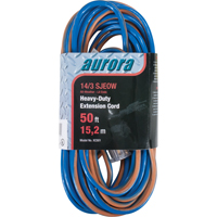TPE-Rubber Extension Cord With Light Indicator, All-Weather, SJEOW, 14/3 AWG, 15 A, 50' Distribution Élite MP