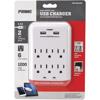 Prime&reg; USB Charger with Surge Protector Distribution Élite MP