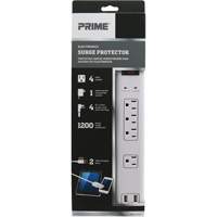 USB Charging Surge Protectors, 4 Outlets, 1200 J, 1875 W, 4' Cord Distribution Élite MP