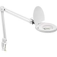 Lampe loupe ajustable, Dioptrie 5, Ampoule DEL, Bras de 47", Pinces serre-joints, Blanc Distribution Élite MP