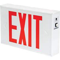 Exit Sign, LED, Battery Operated/Hardwired, 12-1/5" L x 7-1/2" W, English Distribution Élite MP
