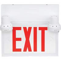 Exit Sign with Security Lights, LED, Battery Operated/Hardwired, 12-1/10" L x 11" W, English Distribution Élite MP