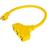 Adaptateur de rallonge d'alimentation, Ext&eacute;rieur, STOW, AWG 12/3, 15 A, 3 prise(s), 2' Distribution Élite MP