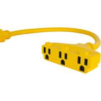 Adaptateur de rallonge d'alimentation, Ext&eacute;rieur, STOW, AWG 12/3, 15 A, 3 prise(s), 2' Distribution Élite MP