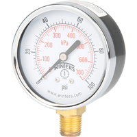 Manom&egrave;tre,  2-1/2", 0 - 100 psi, Fixation inf&eacute;rieure, Analogique Distribution Élite MP